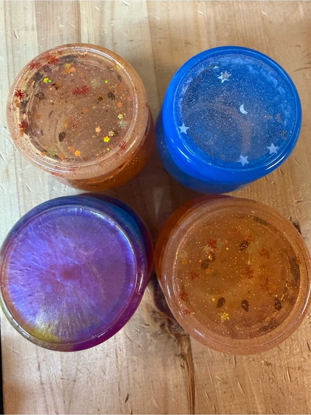 Whimsical Resin Multicolor Spice Jars Set of 4